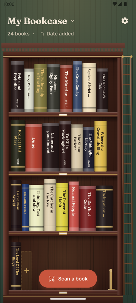 The library bookcase style with a rolling ladder
